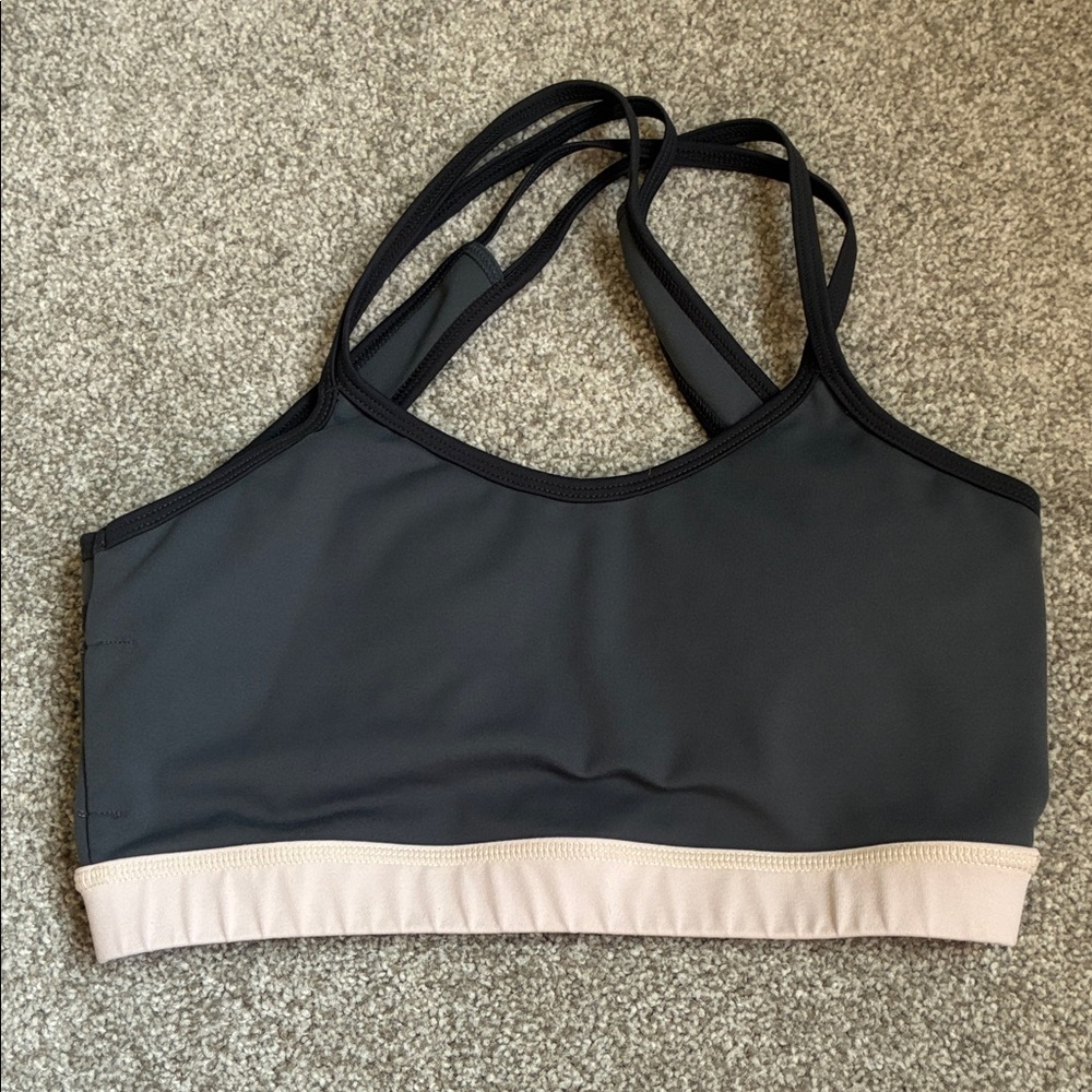 Carly Jean Los Angeles Black and Cream Sports Bra